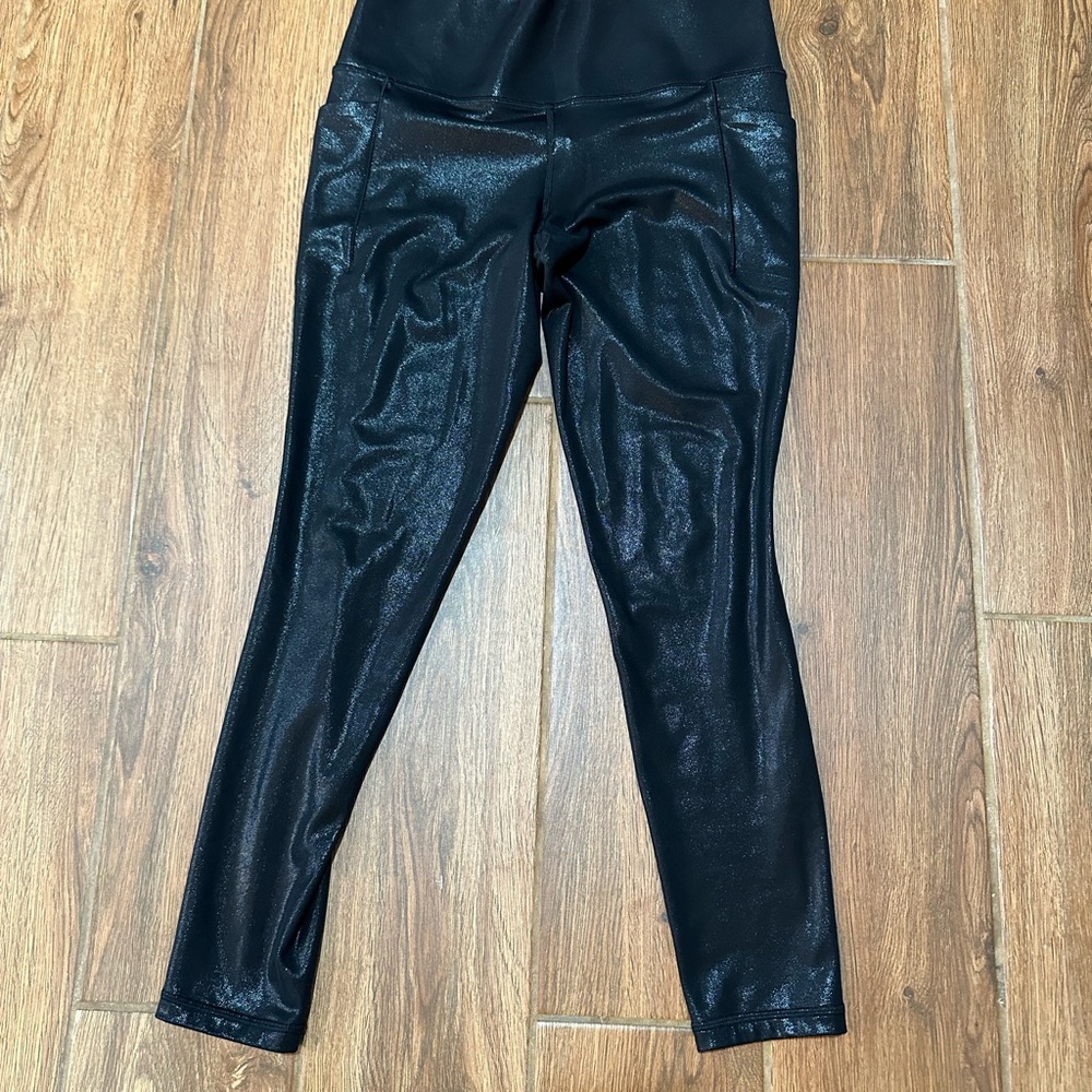 Athleta Black Shiny Leggings
